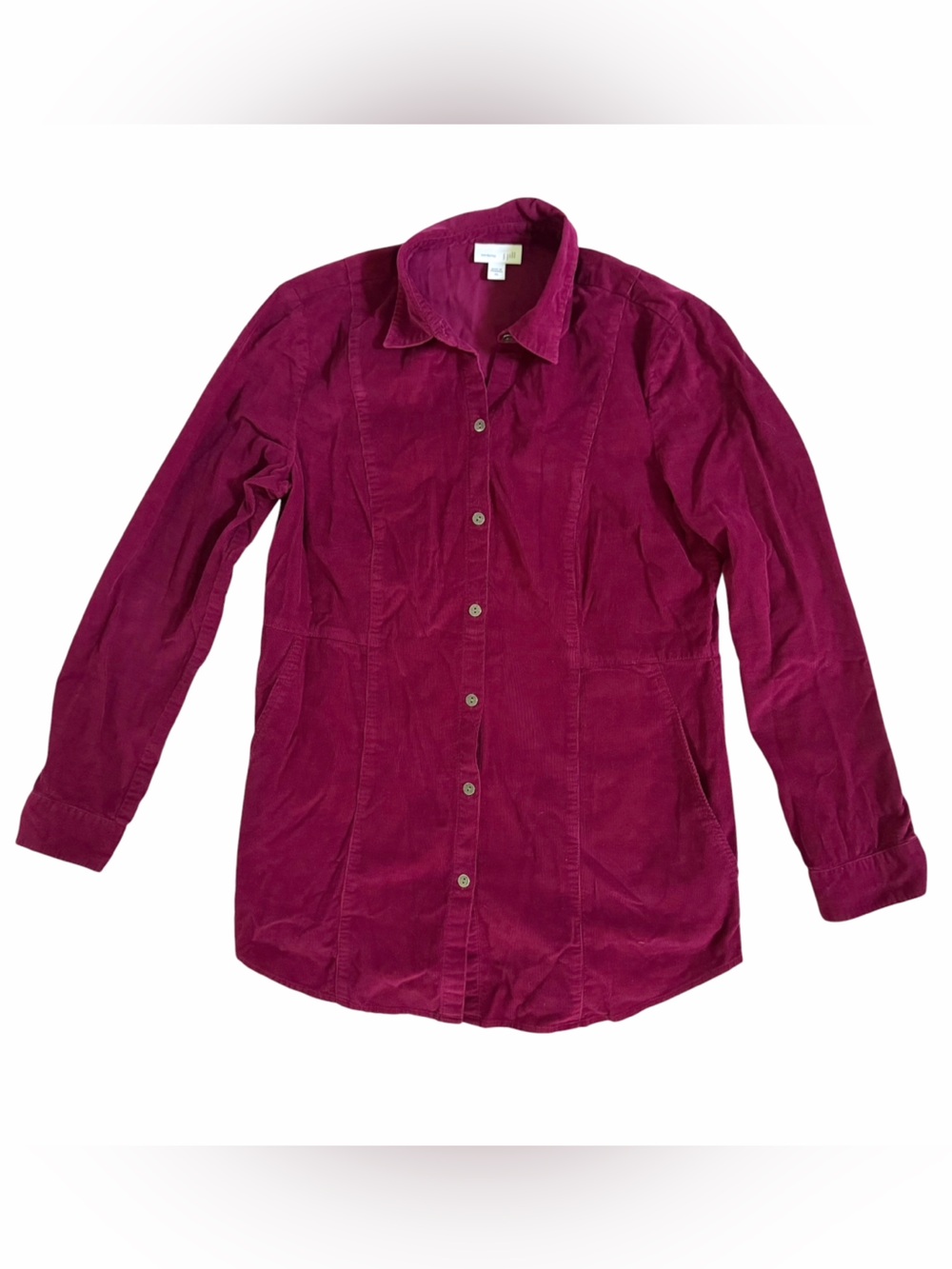 J.Jill Corduroy Tailored Shirt Jacket Women’s XS Fuchsia Pink Button Up Tunic